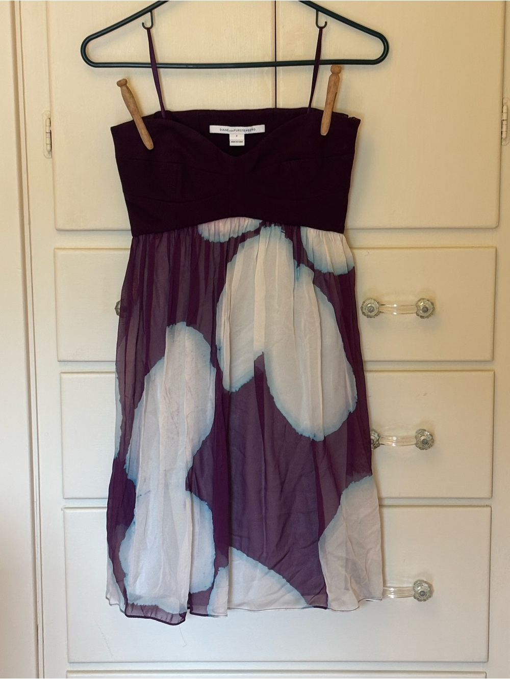 Diane von Furstenberg Purple & White Silk Dress